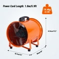 thumbnail image 2 of Yesurprise 12 Inches Utility Blower Exhaust Fan with 10M Duct 3500 r/min & 3500 CFM Heavy Duty Blower Fan High Velocity Low Noise Extraction and Ventilation Fan, 2 of 5