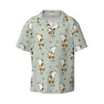thumbnail image 2 of Lsque Dog Riding Skateboard print Men's Cuban Collar Short Sleeve Shirt Summer Beachwear Casual Button Down Fashionable Vacation Leisure Shirt-3X-Large, 2 of 7