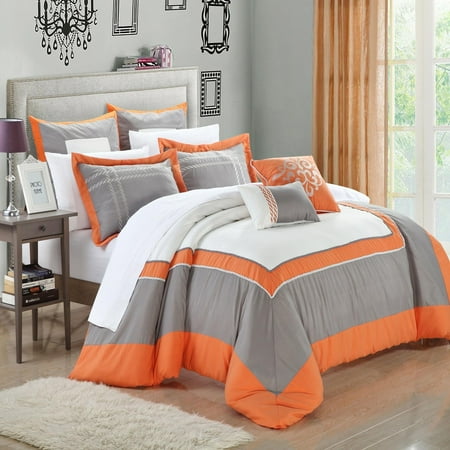 ballroom orange grey white 7 piece comforter bed in a ballroom orange grey white 7 piece comforter bed in a