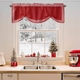 thumbnail image 2 of Christmas Red Linen Tie Up Valances Curtain, Greece Vintage Farmhouse Adjustable Rod Pocket Short Window Treatment Tie Up Curtains Valances for Kitchen Living Room Bathroom 42x12 Inches, 2 of 9