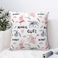 thumbnail image 4 of Pofeuu Cute Magic Bunny Print Double-sided plush pillowcase Square Throw Pillow Covers Pillows Cover for Living Room Bedroom Sofa Couch Cushion Cover（No pillow core）-12"x12", 4 of 7
