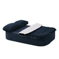 thumbnail image 3 of Aukfa 75-inch Convertible Loveseat Sofa Bed, Reversible Backrest, Faux Fur, No Assembl, Blue, 3 of 6