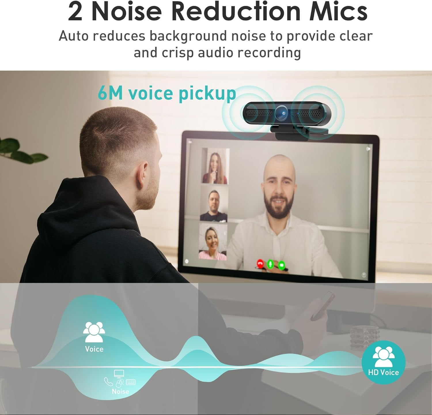 2K Webcam with Microphone, 78°FOV FHD PC Camera with 2K/30fps, 1080P/60fps, Privacy Cover, Plug & Play USB Web Cam, Autofocus, External Webcam for PC, Computer Web Camera for Laptop, Mac, Zoom