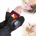 thumbnail image 2 of Electric Heated Gloves, Fingerless Hand Warmers for Women and Man, 3 Temperature Settings, Rapid Heating, Touchscreen Gloves for Winter Cold Weather, USB Type-C Power-Operated(Black,8.2x3.5"), 2 of 9