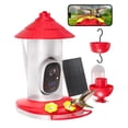 thumbnail image 1 of Comedero inteligente para colibríes con cámara, energía solar, color rojo, 1 of 8