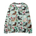 thumbnail image 4 of Essentials Women's Sweater Cute Cartoon Dog Long Sleeve Crewneck Knitted Fall Clothes Outfits Light Green, 4 of 4