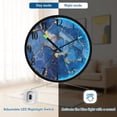 thumbnail image 5 of RMDQTR 12 Inch Sound-Activated LED Night Light Wall Clock Silent Sweep Movement Acrylic Face Battery-Operated for Bedroom/Living Room/School// Kintsugi Waves Of Sapphire, 5 of 8