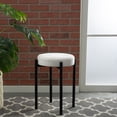 thumbnail image 5 of Home Details Velvet Velour Indoor Backless Compact Vanity Stool, White, 5 of 6
