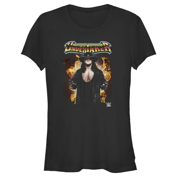 Junior's WWE Undertaker Flames  Graphic Tee Black Medium
