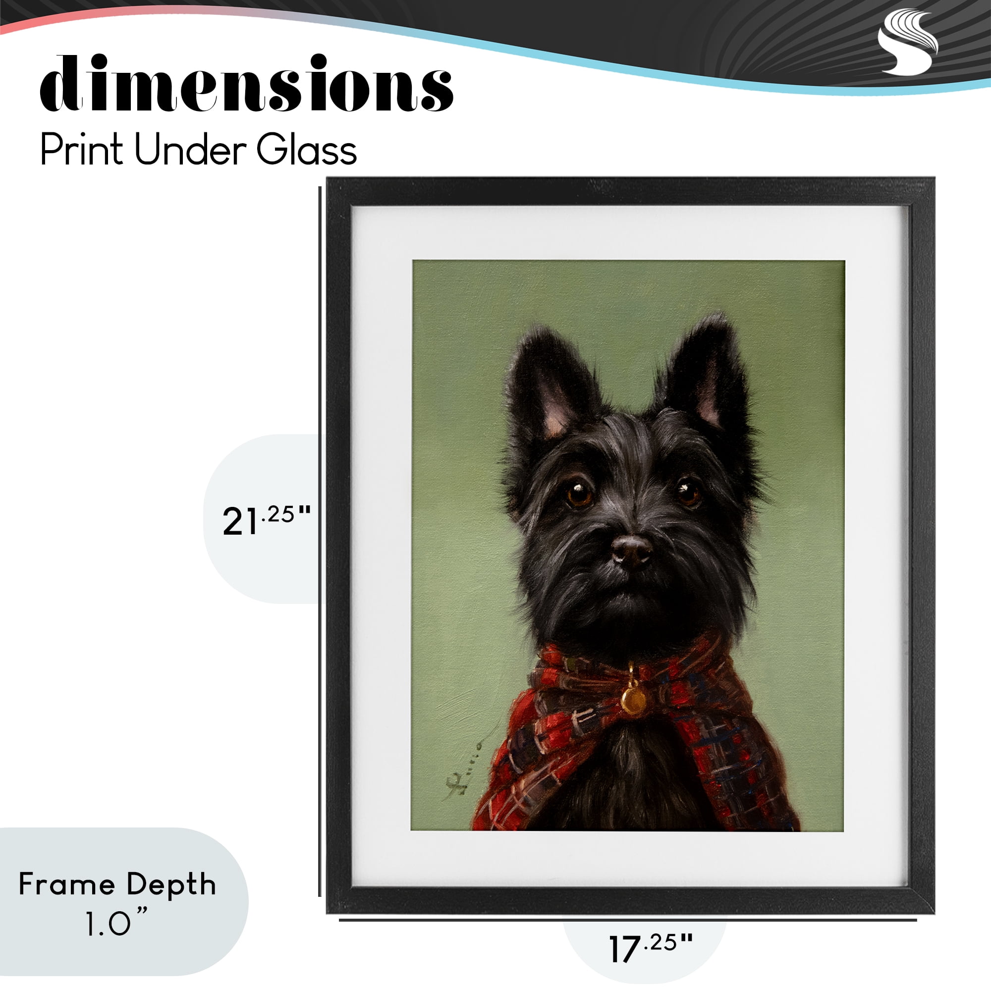 Stupell Industries The Scot Scottish Terrier Black Framed Print Under Glass, design by Lucia Heffernan