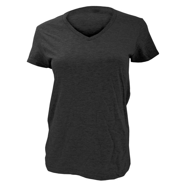 Anvil- Camiseta básica lisa con cuello en forma de V para chica/mujer (Negro)