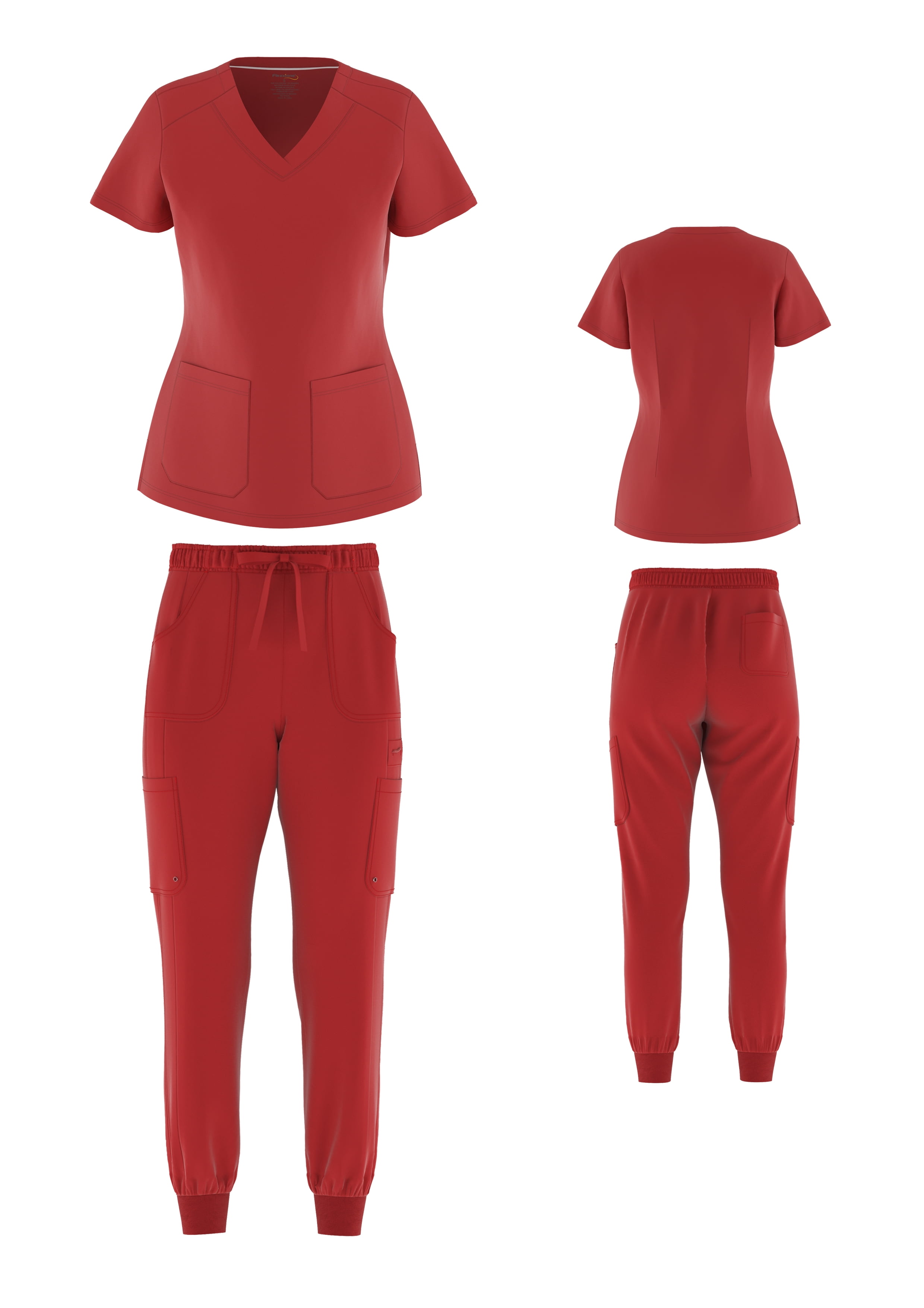 Women s Medical Nursing Jogger Scrub Set Flexxione Top and Pants