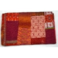 thumbnail image 5 of Marusthali Indian Silk Patchwork Kantha Quilts Handmade King Quilt Indian Silk Sari Kantha Quilted Quilt Cover Old Bohemian Vintage Patola Quilt, 5 of 7