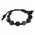 thumbnail image 1 of Alternant Pavé Cristal Perlé Macramé Bracelet Réglable en Gunmetal, 1 of 1