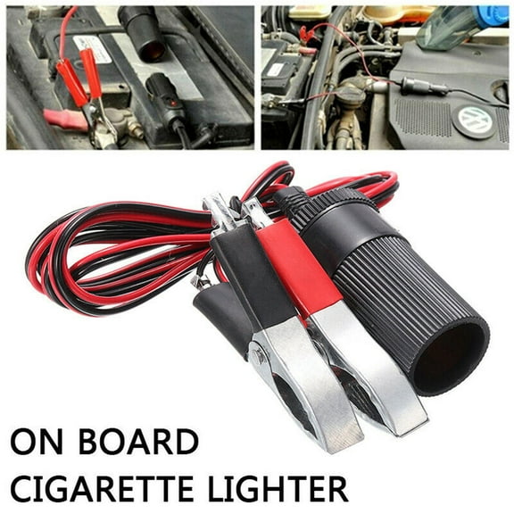 12V Battery Clip To Car Cigarette Lighter Female Socket Cable Adapter Clamp