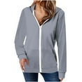 thumbnail image 2 of Timegard Zip up Jackets for Women Long Sleeve Hoodies Loose Solid Color Drop Shoulder Sweatshirts Tops, 2 of 6