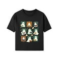 thumbnail image 3 of NAISIBABY Girls Halloween T-Shirt, Crewneck Short Sleeve Funny Ghost Graphic Kids Festival Tees Black L, 3 of 4