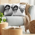 thumbnail image 5 of Ambesonne Black White Throw Pillow Cover 2 Pack, Funny Skull Band, 24", Black White, 5 of 7