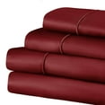thumbnail image 2 of 1500 Thread Count Cotton Marrow Stitch Sheet Set, King, Burgundy, 2 of 4