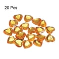 thumbnail image 3 of Uxcell 20Pcs Acrylic Flat Back Rhinestones 30mm/1.2 inch Heart Artificial Gemstone for Crafts Jewelry Making Gold, 3 of 7