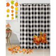 thumbnail image 3 of Shower Curtain, Farm Harvest Pumpkins Waterproof Shower Curtain Set with Hooks for Bathroom Showers,Stalls and Bathtubs,72x84In Classic Black White Buffalo Plaid, 3 of 7