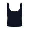 thumbnail image 6 of Womens Tank Tops with Built in Bras U Neck Casual Plain Cropped Fitted Padded Sleeveless Shirt Summer Outfits, 6 of 7