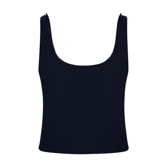 Yuanlong Women's Tank Top U Neck Solid Color Cropped Tanks With Built In Bra Slim Fit Minimalist Versatile Basic Layering Top