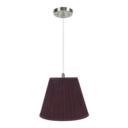 

Aspen Creative 73052-11 One-Light Hanging Pendant Ceiling Light with Transitional Pleated Shade Burgundy 13 width