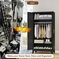 thumbnail image 6 of Metal Armoire Wardrobe Closet, 71" Tall Clothing Storage Cabinet with Hanging Rods, Household Closet Organizers with Adjustable Shelves for Home Office or Gym (Black), 6 of 7