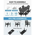 thumbnail image 2 of WINSOON 7-Piece HIPS All Weather Outdoor Patio Dining Sets with Umbrella Hole& Aluminum Frame,1-Table 6-Chairs-Black, 2 of 9