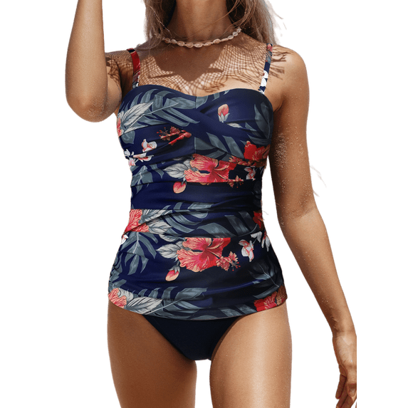 BIKINX Tankini Swimsuits for Women Plus Size Swimwear Tummy Control Two Piece Bathing Suits