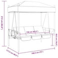 thumbnail image 2 of vidaXL Patio Swing Bench with Canopy Seating Furniture Outdoor Garden Steel, 2 of 10