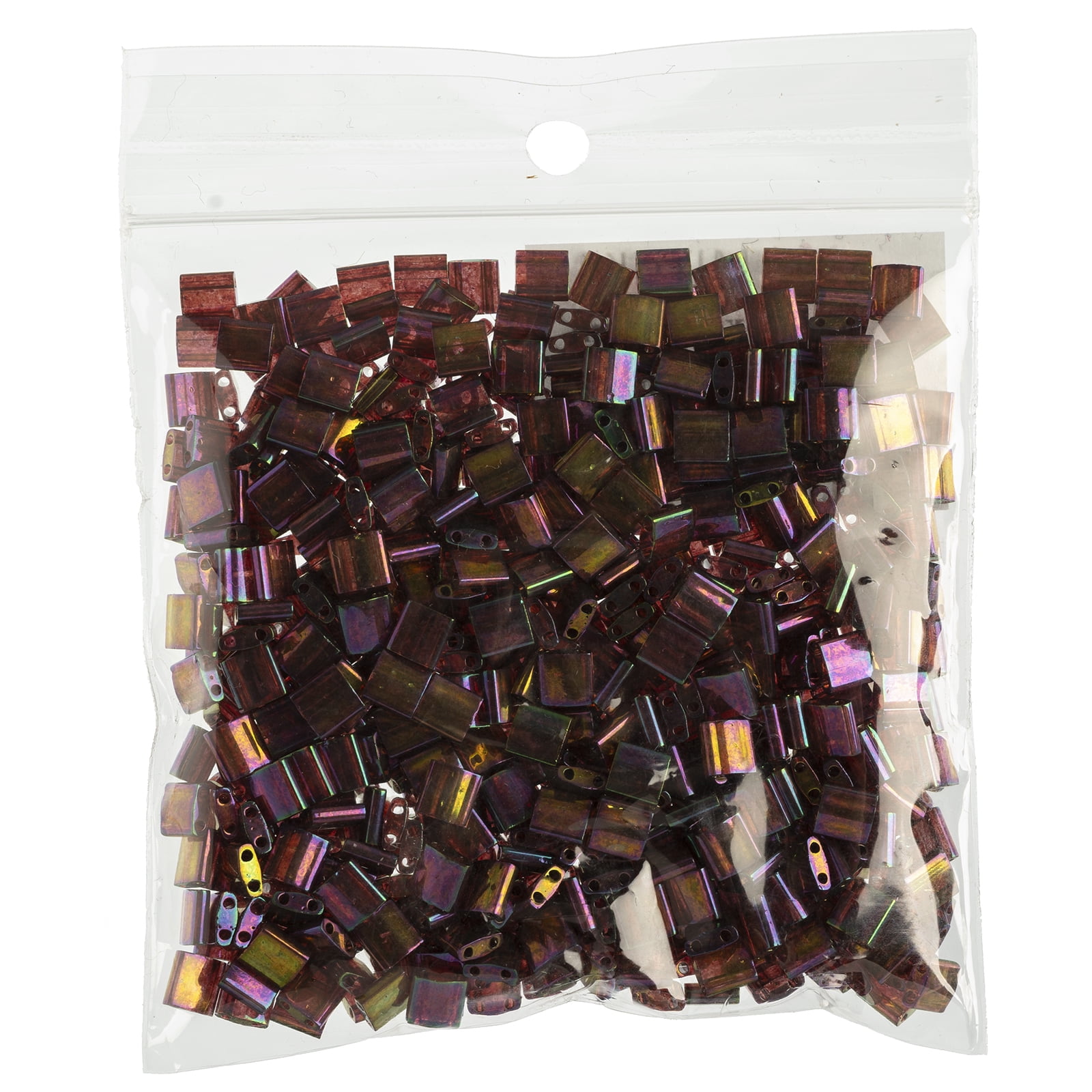 Miyuki 5x5mm TL-301 Dark Topaz Rainbow Gold Luster Tila Glass Square Beads 50 Grams