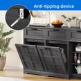 thumbnail image 3 of Dextrus Tilt Out Trash Can Cabinet with Drawers & Doors, Kitchen Cabinet for Double 10-gal Trash Bins Storage, Gray, 3 of 8