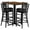 Walnut Top/Black Vinyl Seat, variant on Flash Furniture 24''W x 42''L Rectangular Natural Laminate Table Set with 4 Ladder Back Metal Barstools - Black Vinyl Seat