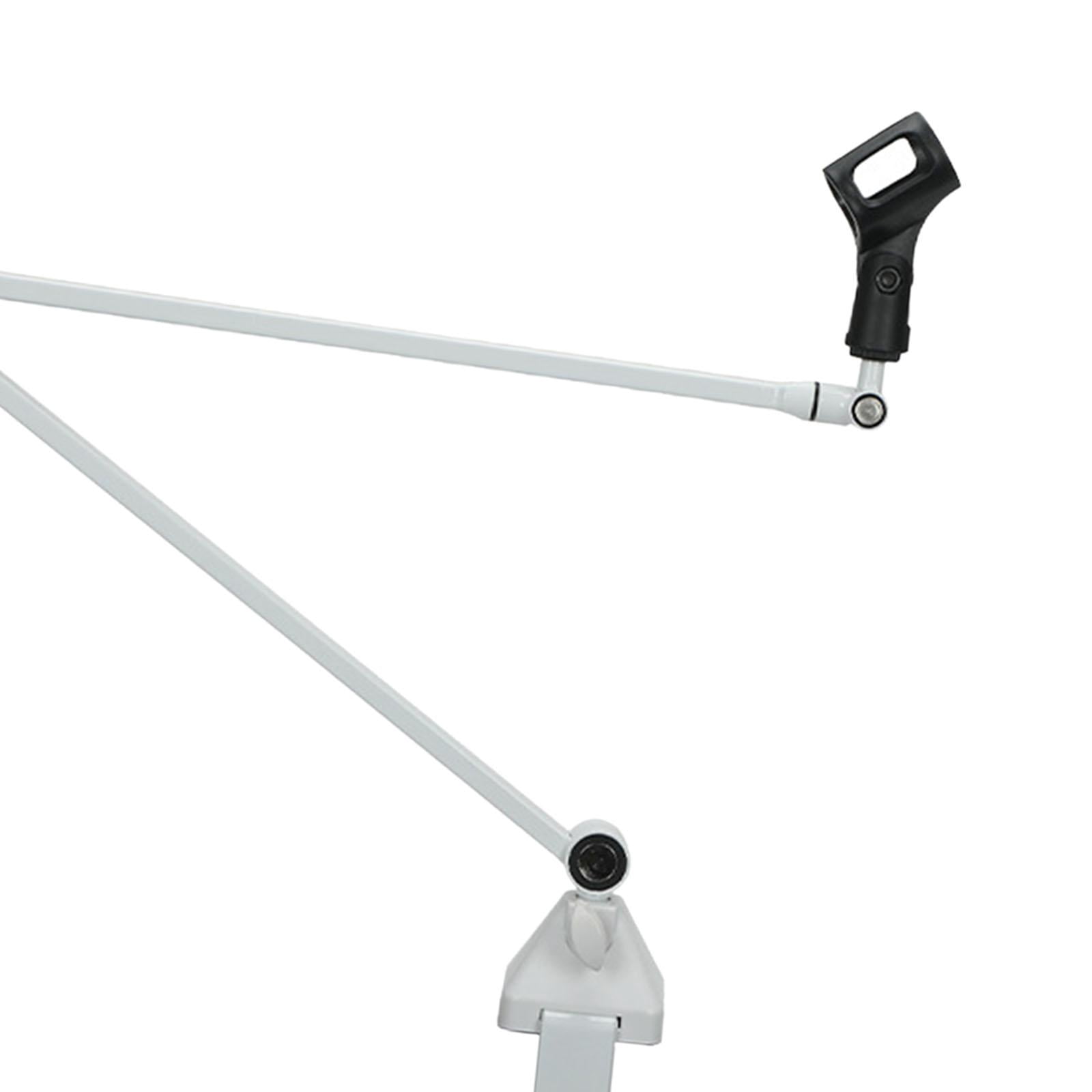 Wzmzjy Microphone Boom Arm Mic Stand Desk Mounted Professional Clip on Cable Management White