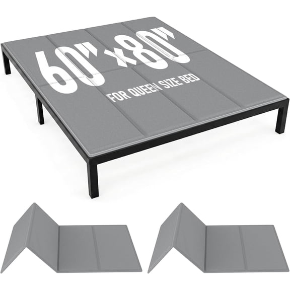 Bunkie Board Queen Size (60x80''), 10mm Bed Boards for Under Mattress, Breathable, Noise Minimizing, Moisture Resistant Bunkieboards, Heavy Duty Bed Support Board for Platform & Slatted Frames,Gray