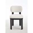 thumbnail image 3 of Hassch Modern Dining Side Chairs Set of 2, Accent Armless Kitchen Chairs with Fabric Upholstered Seat & Curved Backrest, Black Solid Wood Legs, Easy to Assemble, 3 of 6