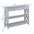 thumbnail image 6 of Pemberly Row Contemporary One-Drawer Console Table in Gray Wood Finish, 6 of 7