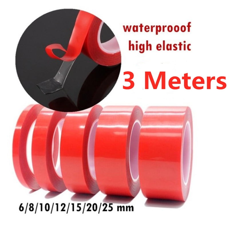 Red Film Transparent High Temperature Resistant Double Sided Tape 18mm wide x 3m long x1mm thick