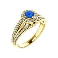 thumbnail image 2 of CZ Saphir Triple Rangée Split Shank Halo Ring Vermeil, 2 of 8