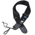 thumbnail image 2 of Guitar Strap Braid Leather Adjustable Universal Black Guitar Shoulder Belt Carrying Band Baldric for Acoustic Electric Guitar Ukulele Bass, 2 of 9