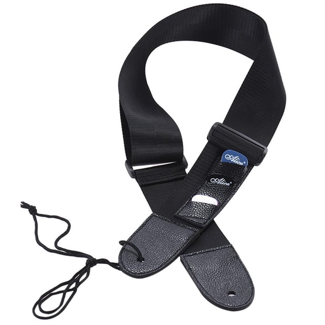 Correa De Guitarra Trenza De Cuero Ajustable Universal Negro Guitarra Cinturón De Hombro Banda De Transporte Baldric Para Guitarra Eléctrica Acústica Ukulele Bass Methold EL011941-00