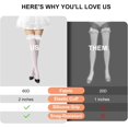 thumbnail image 4 of Women's Satin Bows Thigh High Stockings Hold-ups Snag-Resistant Knee High Long Socks, 4 of 11