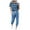 Blue two piece sets for women, variant on Womens Sets Clearance Two Piece Outfits for Women Plus Size Suits Striped Tops Drawstring Waist Pants Jogger Sets with Pockets 2 Piece Jumpsuit for Women