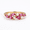 Rose Plated, variant on Vintage Pink Sapphire & Pearl Ring Marquise Pink Gemstone Cluster Band Art Deco 925 Sterling Silver Floral Promise Ring Dainty Boho Anniversary Gift