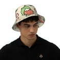 thumbnail image 4 of Salouo Frog Hold Strawberry Print Unisex Bucket Hat, Outdoor Summer Beach Fishing Sun Hat Fun Outdoor Vacation Hat for Men Women Teens,Reversible Double-Side-Wear, 4 of 6