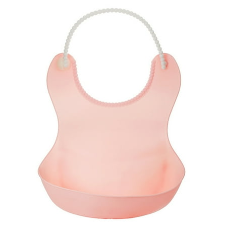 

huanledash Feeding Bib Baby Cute Solid Color Leak-Proof Silicone Drinking Eating Bib Feeding Apron