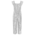 thumbnail image 4 of Kaerm Combinaison Pailletée pour Filles Combinaison une Pièce Tenue de Soirée Boîte de Nuit Danse Ensemble de Fête d'Anniversaire Blanc 8, 4 of 6