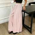 thumbnail image 5 of GUACER Striped Wide-Leg Pants for Women Trendy Elastic High-Waisted Casual Loose Fit Trousers, 5 of 9